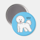 Aimant Bichon frise dog dessin animé (Recto/Verso)