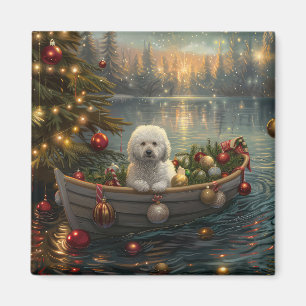Aimant Bichon Frise Noël Festive Voyage