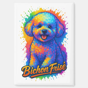 Aimant Bichon Frisé Pop Art Vibrant