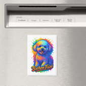 Aimant Bichon Frisé Pop Art Vibrant (In Situ (Lave-vaisselle))