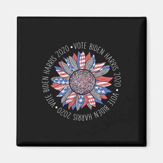 Aimant Biden Harris 2020 Jote Rouge Blanc Bleu Tournesol  (Devant)