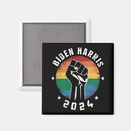 Aimant Biden Harris 2024 Elections LGBT Gay pride Arc-en- (Recto/Verso)