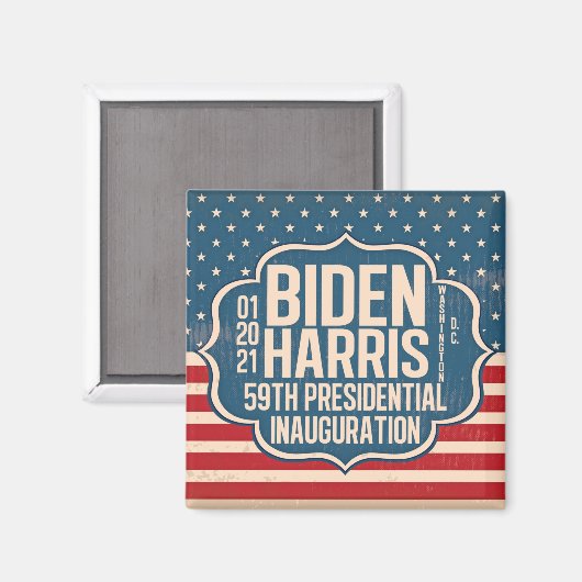 Aimant Biden Harris 59e Inauguration Commémorative (Recto/Verso)