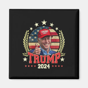 Aimant Biden Portant Trump Chemise Casquette Rouge Drôle