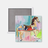 Aimant Biege Carousel Cheval (Recto/Verso)