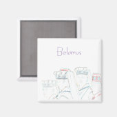 Aimant Biélorussie Biélorussie habillage folklorique Magn (Recto/Verso)