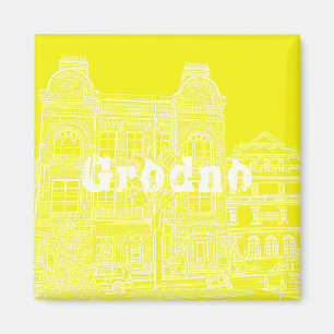 Aimant Biélorussie Grodno Cityscape City View Architectur