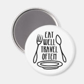 Aimant Bien Manger, Voyager Souvent (Recto/Verso)
