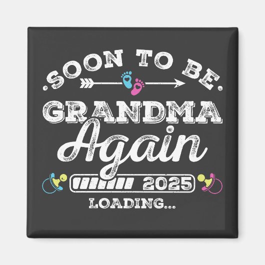 Aimant Bientôt de nouveau grand-mère en 2025 Chargement C (Devant)