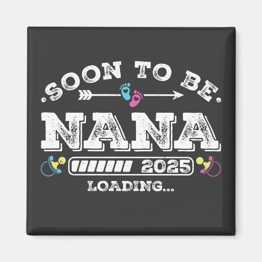 Aimant Bientôt grand-mère 2025 Chargement Carré (Devant)