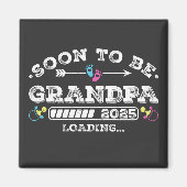 Aimant Bientôt Grand-Père 2025 Chargement Carré (Devant)