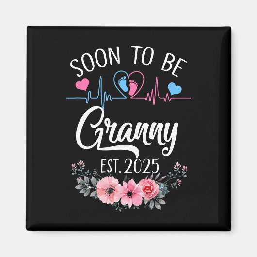 Aimant Bientôt Granny 2025 Première Grossesse Announ (Devant)