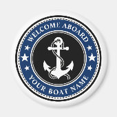 Aimant Bienvenue à bord de votre bateau Nom Ancre Stars M (Devant)
