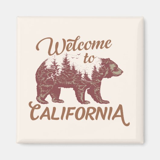 Aimant Bienvenue à California Bear Forest (Devant)