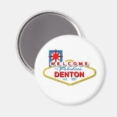 Aimant Bienvenue à Denton, Texas ! (Recto/Verso)