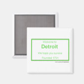 Aimant Bienvenue à Detroit (Recto/Verso)