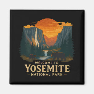 Aimant Bienvenue à la broderie Yosemite National USA