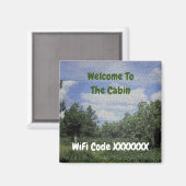 Aimant Bienvenue À La Location De Maison WiFi Code Cabine (Recto/Verso)