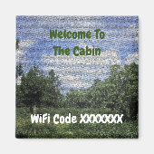 Aimant Bienvenue À La Location De Maison WiFi Code Cabine (Devant)