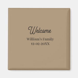Aimant Bienvenue à la maison ajout du nom de famille inau