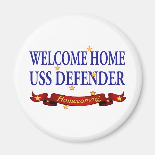 Aimant Bienvenue à la maison USS Defender (Devant)