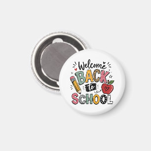 Aimant Bienvenue à l'école Enseignant Élève Premier Jour