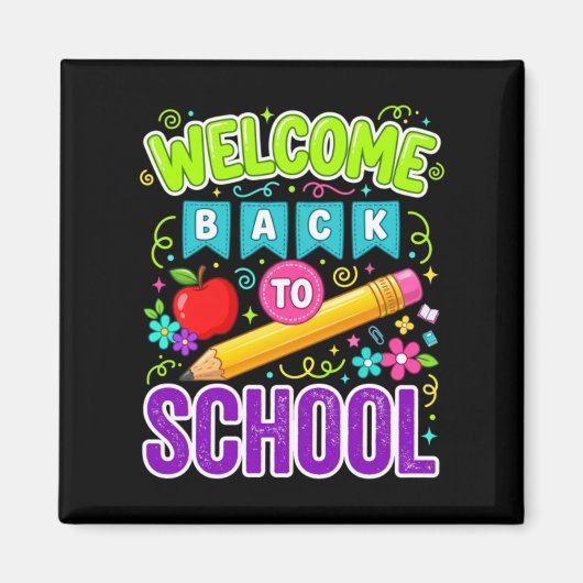 Aimant Bienvenue à l'école, premier jour d'école (Devant)