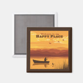 Aimant Bienvenue À Mon Happy Place (Recto/Verso)