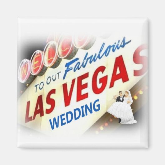 Aimant Bienvenue à notre Fabulous Las Vegas Mariage Magne (Devant)