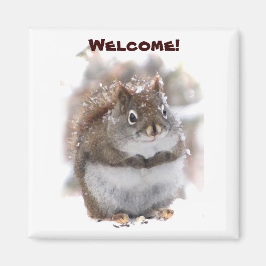 Aimant Bienvenue à Sweet Squirrel (Devant)