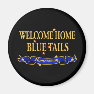 Aimant Bienvenue Accueil Bleus Tails