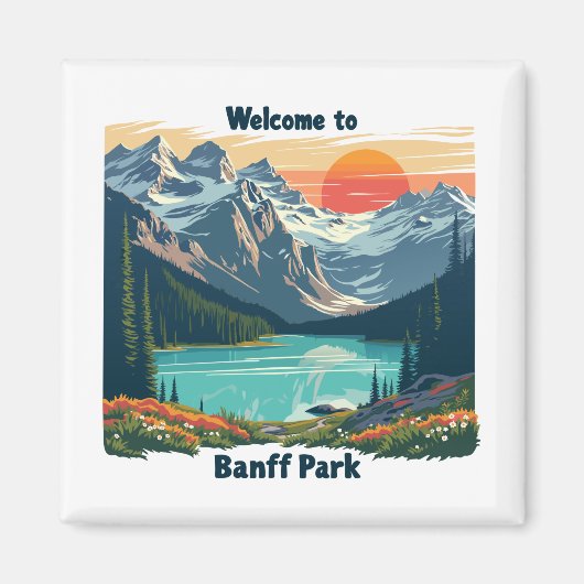 Aimant Bienvenue au parc national du Canada Banff (Devant)