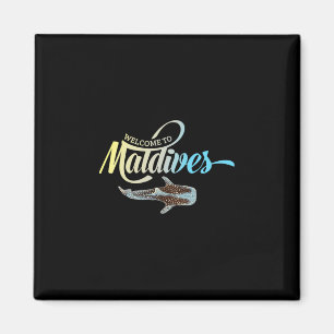 Aimant Bienvenue aux Maldives Souvenir de vacances requin