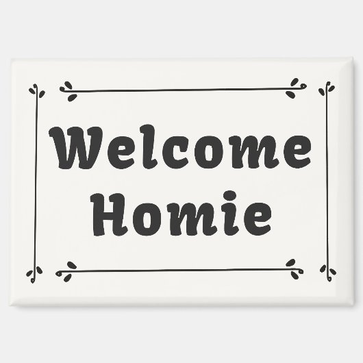 Aimant Bienvenue chez vous dans le cadre (Recto)