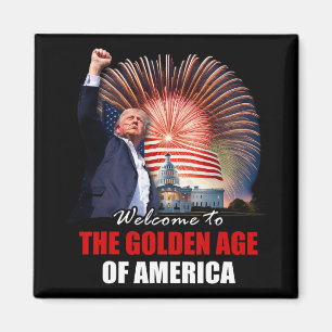 Aimant Bienvenue dans l'âge d'or de l'Amérique Trump Inau