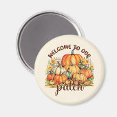 Aimant Bienvenue dans notre Patch - Cosy Citrouille Patch (Recto/Verso)