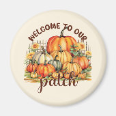 Aimant Bienvenue dans notre Patch - Cosy Citrouille Patch (Devant)