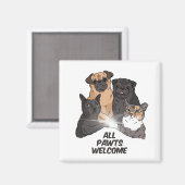 Aimant Bienvenue de tous les pawts (Recto/Verso)