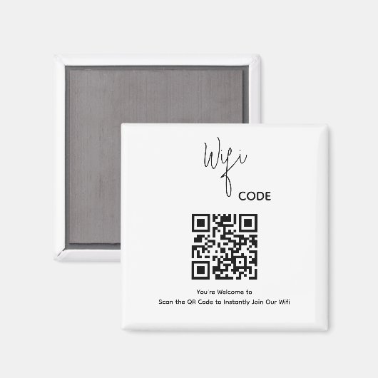 Aimant Bienvenue QR Code Scan pour connecter le Wi-Fi (Recto/Verso)