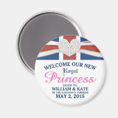 Aimant Bienvenue Royal Princess - William & Kate Baby (Recto/Verso)