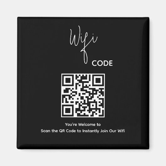 Aimant Bienvenue, scannez le code QR pour vous connecter  (Devant)