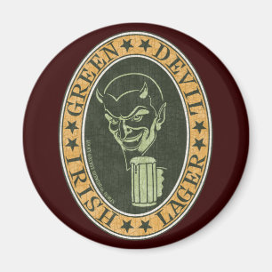 Aimant Bière blonde allemande verte de diable