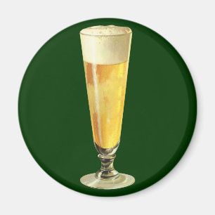 Aimant Bière blonde vintage haute pression, boisson alcoo