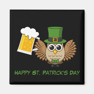 Aimant Bière Boire Chouette Saint Patrick's Day Personn