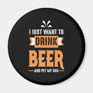 Aimant Bière buveuse Bière et chien