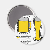 Aimant bière coupée et cigares (Recto/Verso)