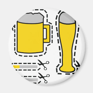 Aimant bière coupée et cigares