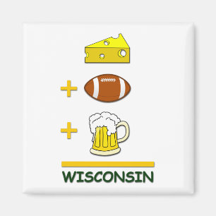 Aimant Bière de football au fromage Wisconsin