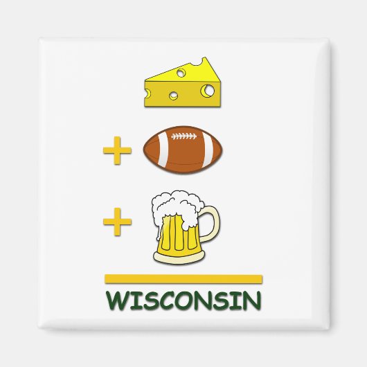 Aimant Bière de football au fromage Wisconsin (Devant)