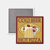 Aimant Bière Froide, Tshirts Hot Pizza (Recto/Verso)